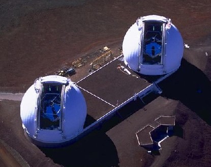 I due telescopi dell'interferometro Keck